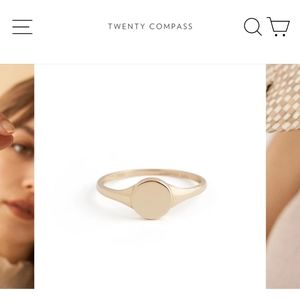 Twenty Compass Solid 10K Gold Signet Ring